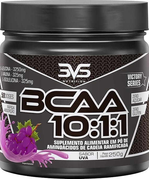 3VS-Nutrition-BCAA-250g-Sabor-gourmet-Uva.jpg 3VS Nutrition BCAA 10:1:1 250g - Sabor gourmet Uva - Imagem 1