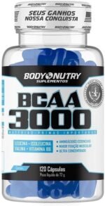 BCAA 3000 120 Capsulas Aminoacidos Essenciais Enriquecido com vitamina B6 Sem Sabor Ultra Concentrado Rapida Absorção Importado Original