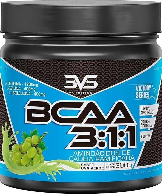 BCAA-300g-Sabor-Uva-Verde.jpg BCAA 3:1:1 300g Sabor Uva Verde | 3VS Nutrition | Mistura instantânea - Imagem 1