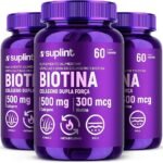 Biotina 45 mcg – Suplemento Vitamínico em Cápsulas Veganas | Sem Glúten e Sem OGM – 60 Cápsulas (3 Pack)