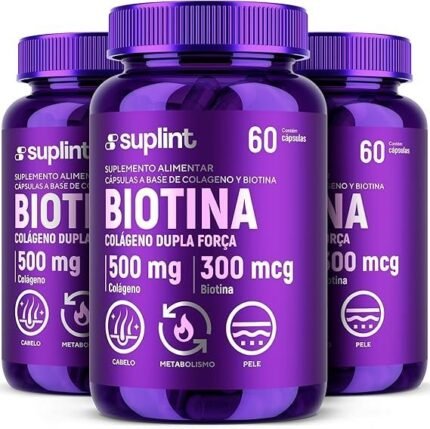 Biotina 45 mcg – Suplemento Vitamínico em Cápsulas Veganas | Sem Glúten e Sem OGM – 60 Cápsulas (3 Pack)