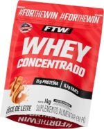 FTW Whey Concentrado com Proteína Concentrada WPC, Suplemento Alimentar em Pó com 15g de Proteína por Porção, Rico em Aminoácidos Essenciais, Sem Glúten – Refil 1KG (Doce de Leite)
