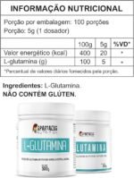 L-Glutamina 100% Pura Isolada 500g Recuperação Muscular Suplemento Alimentar em Pó Zero Açúcar Sem Glúten Alta Pureza Spartacus Nutrition - Imagem 2