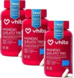 Magnésio Quelato Trio, Dimalato, Bisglicinato e Taurato com Vitamina B6 350mg Vhita 60 Cápsulas (3 unidades)