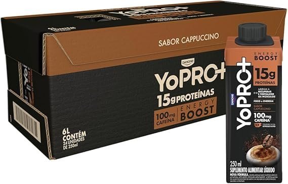 Pack-YoPRO-Bebida-Lactea-Energy-Boost-UHT-Capuccino-15g-de-Proteinas-250ml-24-Unidades.jpg Pack YoPRO Bebida Láctea Energy Boost UHT Capuccino 15g de Proteínas 250ml - 24 Unidades - Imagem 1