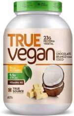 True Source True Vegan Proteína Vegetal - 837G Chocolate Branco Com Coco