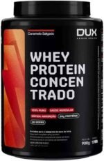 Whey Protein Concentrado Caramelo Salgado Pote 900g – Contribui para o Ganho Muscular Hipertrofia – Dux Human Health